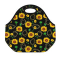 Sunflower Polygonal Pattern Print Neoprene Lunch Bag