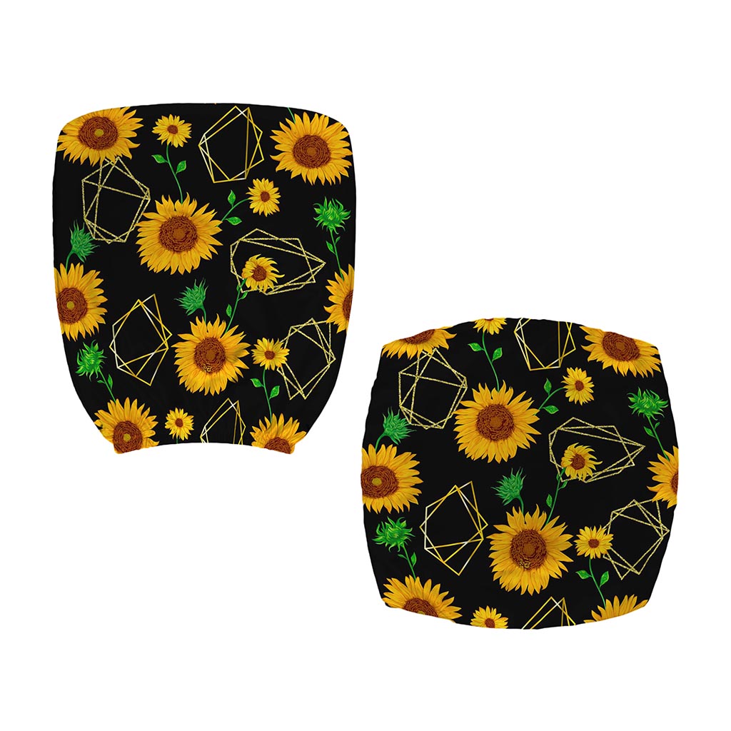 Sunflower Polygonal Pattern Print Office Chair Cover