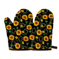 Sunflower Polygonal Pattern Print Oven Mitts