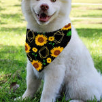 Sunflower Polygonal Pattern Print Over The Collar Dog Bandana