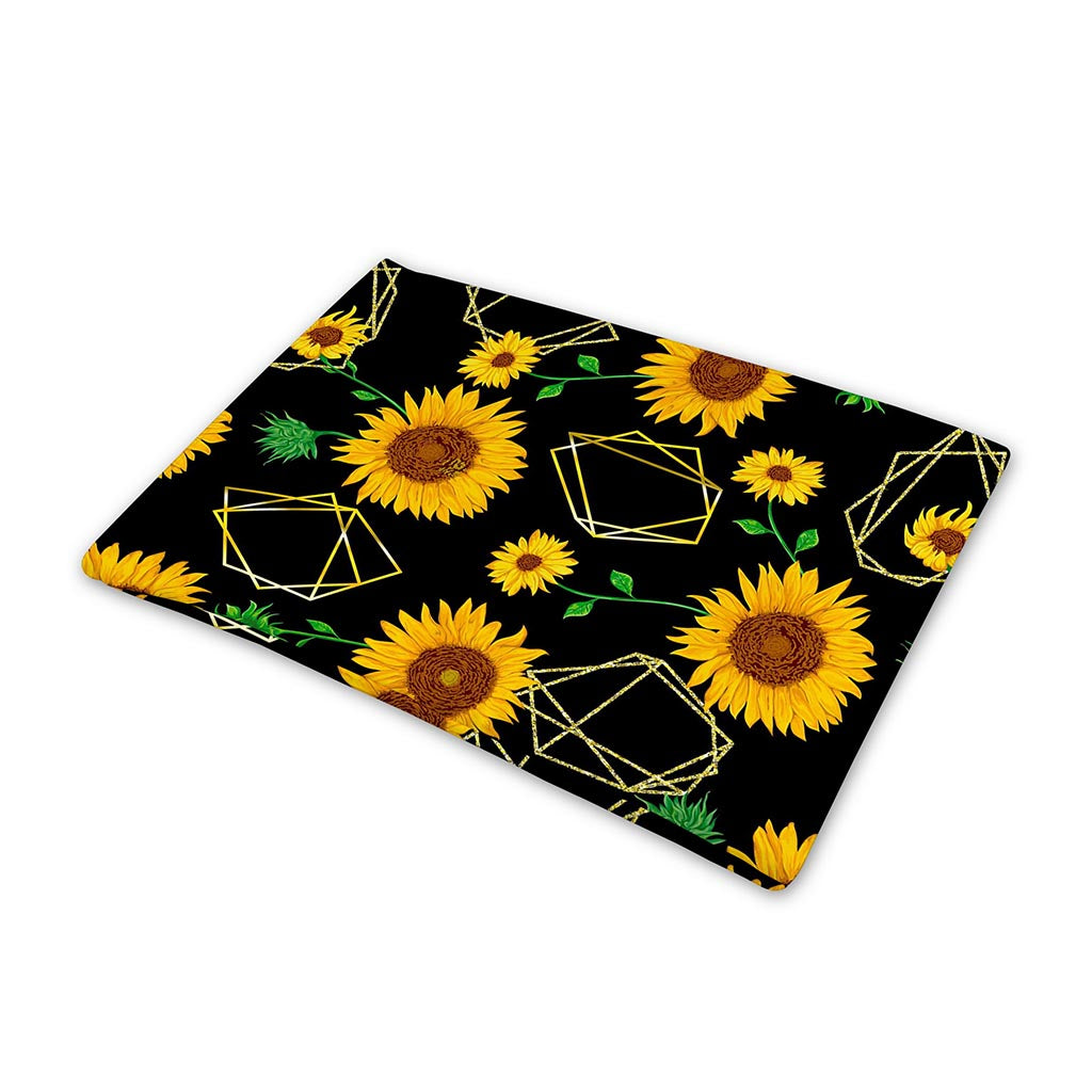 Sunflower Polygonal Pattern Print Pet Cooling Mat Cover