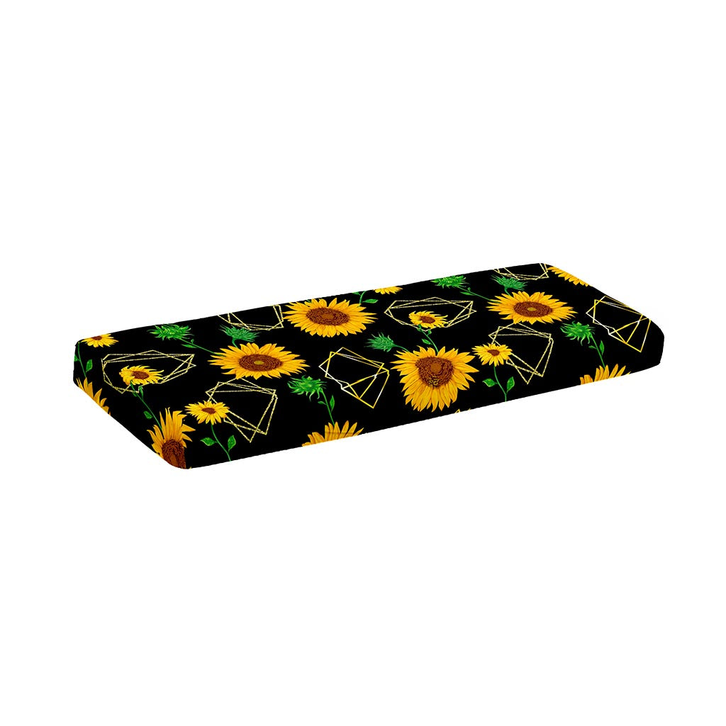 Sunflower Polygonal Pattern Print Piano Keyboard Cover