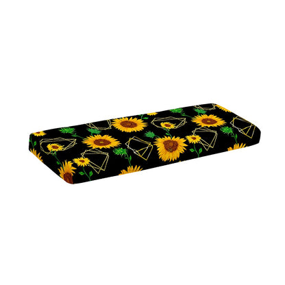 Sunflower Polygonal Pattern Print Piano Keyboard Cover
