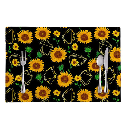 Sunflower Polygonal Pattern Print Placemat