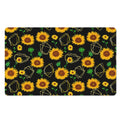 Sunflower Polygonal Pattern Print Polyester Doormat