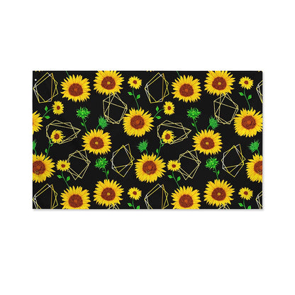 Sunflower Polygonal Pattern Print Polyester Flag