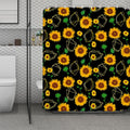Sunflower Polygonal Pattern Print Polyester Shower Curtain
