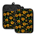 Sunflower Polygonal Pattern Print Pot Holders With Pocket