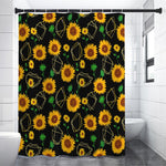 Sunflower Polygonal Pattern Print Premium Shower Curtain