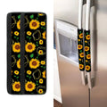 Sunflower Polygonal Pattern Print Refrigerator Handle Covers