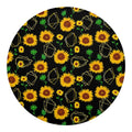 Sunflower Polygonal Pattern Print Round Blanket