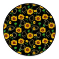 Sunflower Polygonal Pattern Print Round Floor Mat