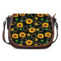 Sunflower Polygonal Pattern Print Saddle Bag