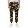 Sunflower Polygonal Pattern Print Joggers