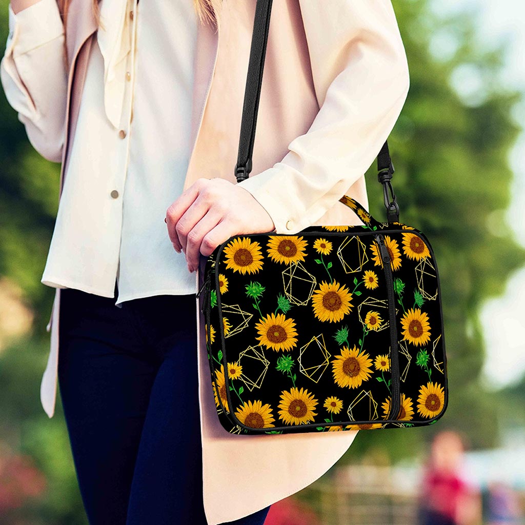 Sunflower Polygonal Pattern Print Shoulder Strap Bible Bag