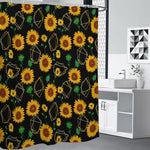 Sunflower Polygonal Pattern Print Shower Curtain