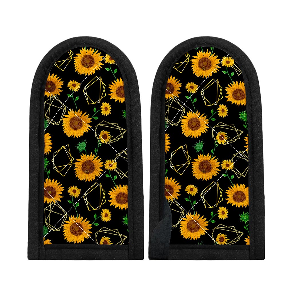Sunflower Polygonal Pattern Print Skillet Handle Cover