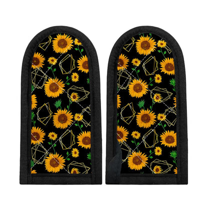 Sunflower Polygonal Pattern Print Skillet Handle Cover