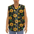 Sunflower Polygonal Pattern Print Sleeveless Baseball Jersey