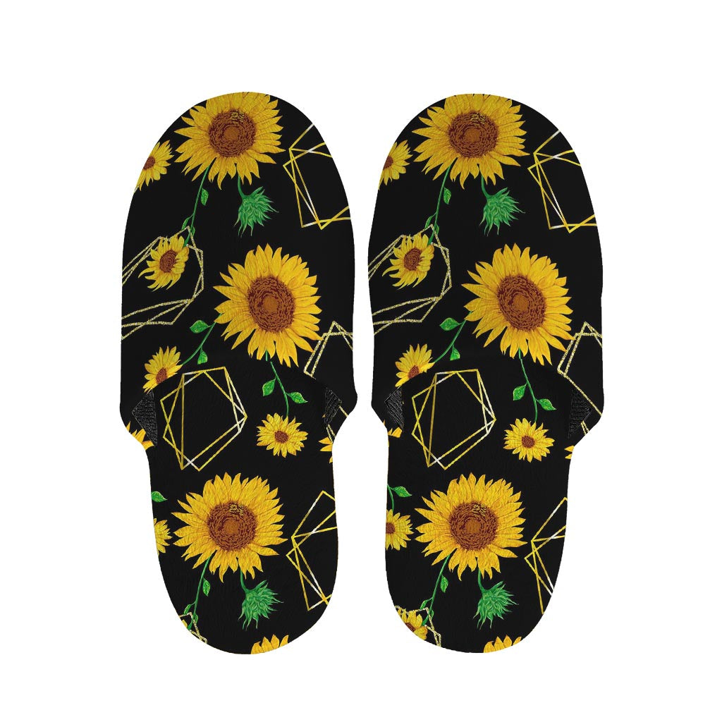 Sunflower Polygonal Pattern Print Slippers