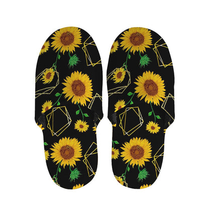 Sunflower Polygonal Pattern Print Slippers