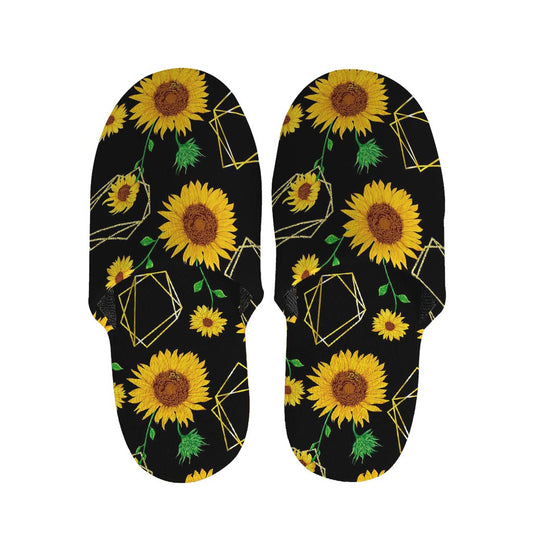 Sunflower Polygonal Pattern Print Slippers