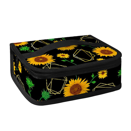 Sunflower Polygonal Pattern Print Small Lunch Bag