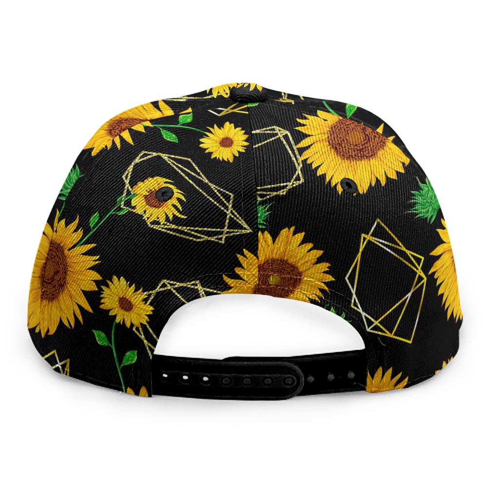 Sunflower Polygonal Pattern Print Snapback Cap