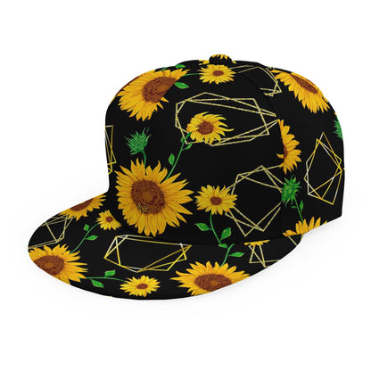 Sunflower Polygonal Pattern Print Snapback Cap
