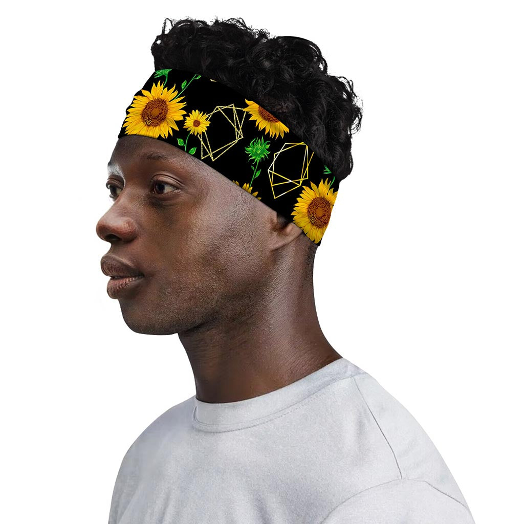 Sunflower Polygonal Pattern Print Sports Headband
