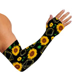 Sunflower Polygonal Pattern Print Sun Protection Arm Sleeves