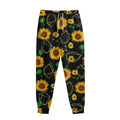 Sunflower Polygonal Pattern Print Sweatpants