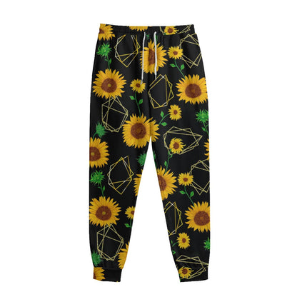Sunflower Polygonal Pattern Print Sweatpants
