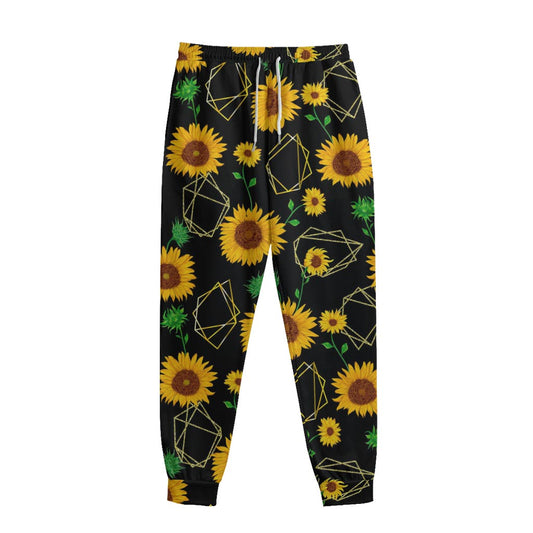 Sunflower Polygonal Pattern Print Sweatpants