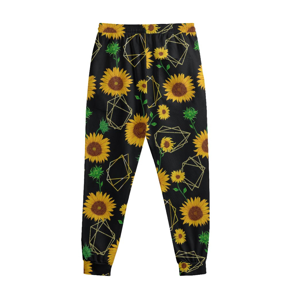 Sunflower Polygonal Pattern Print Sweatpants