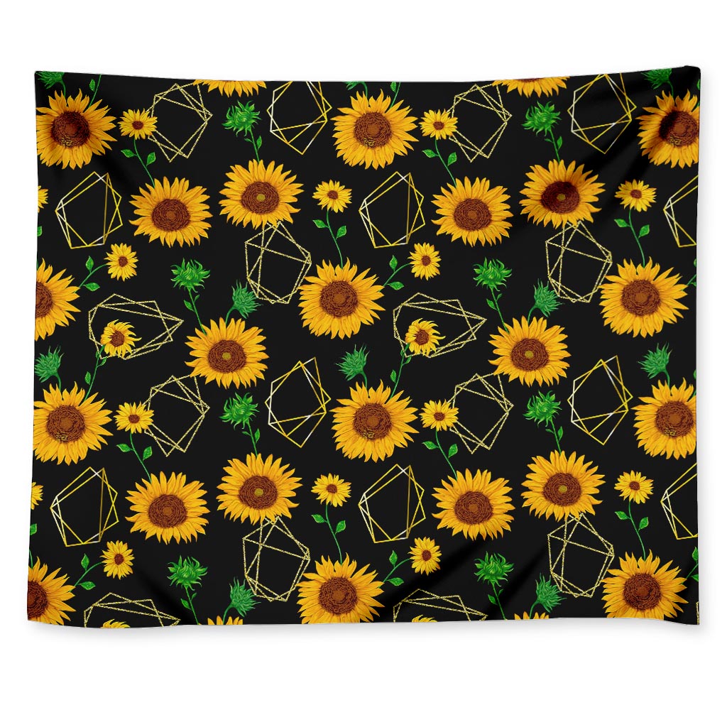Sunflower Polygonal Pattern Print Tapestry