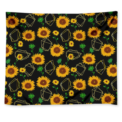 Sunflower Polygonal Pattern Print Tapestry