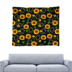 Sunflower Polygonal Pattern Print Tapestry