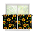 Sunflower Polygonal Pattern Print Tier Curtains