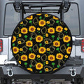 Sunflower Polygonal Pattern Print Tire Cover