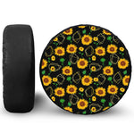 Sunflower Polygonal Pattern Print Tire Cover