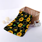 Sunflower Polygonal Pattern Print Towel