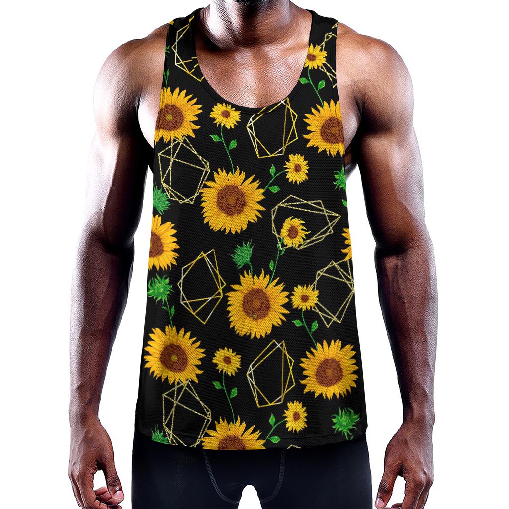 Sunflower Polygonal Pattern Print Training Tank Top
