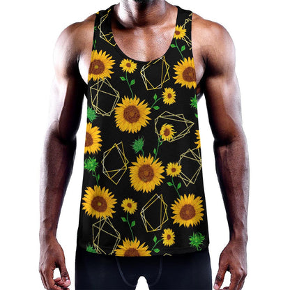 Sunflower Polygonal Pattern Print Training Tank Top