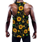 Sunflower Polygonal Pattern Print Training Tank Top