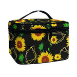 Sunflower Polygonal Pattern Print Travel Makeup Bag