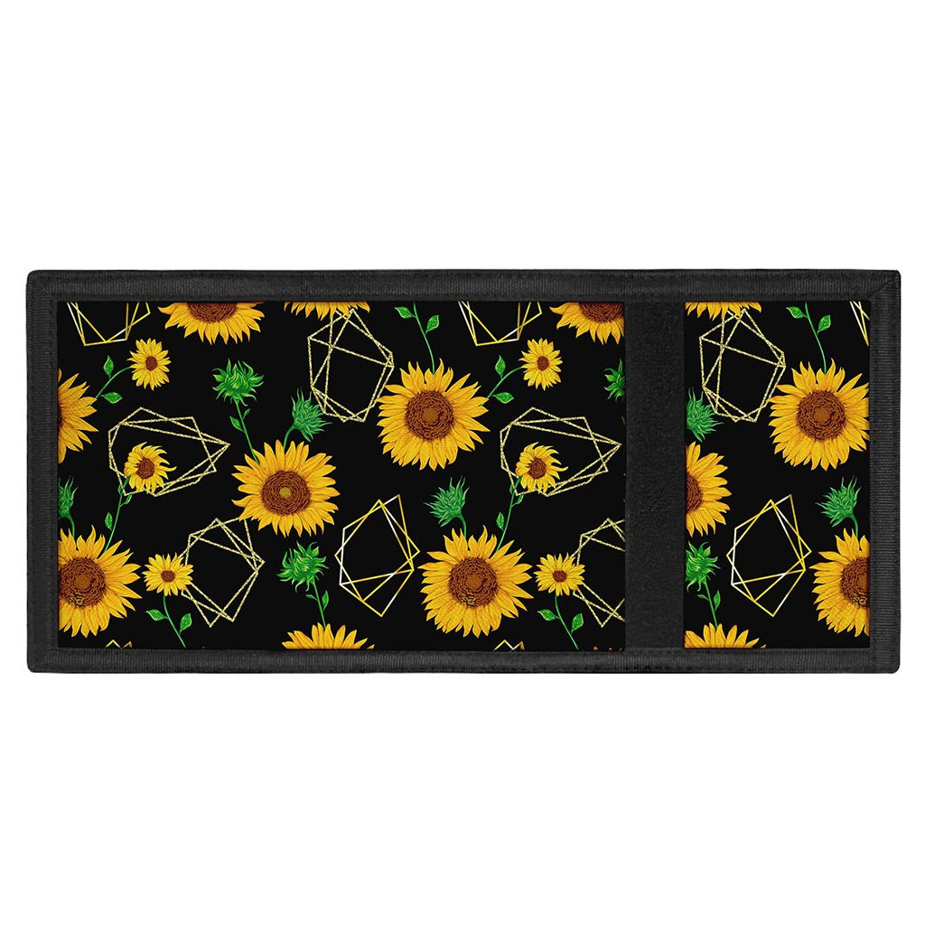 Sunflower Polygonal Pattern Print Trifold Wallet