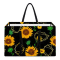 Sunflower Polygonal Pattern Print Utility Tote Bag