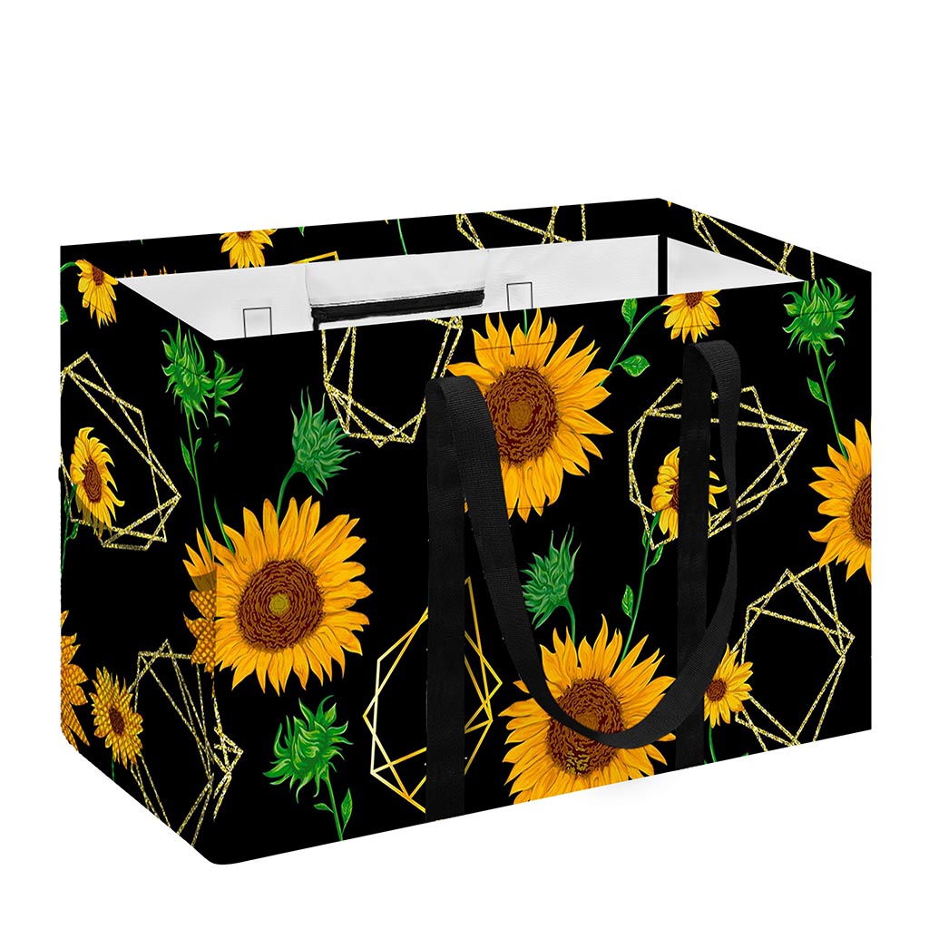 Sunflower Polygonal Pattern Print Utility Tote Bag