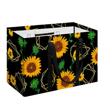 Sunflower Polygonal Pattern Print Utility Tote Bag